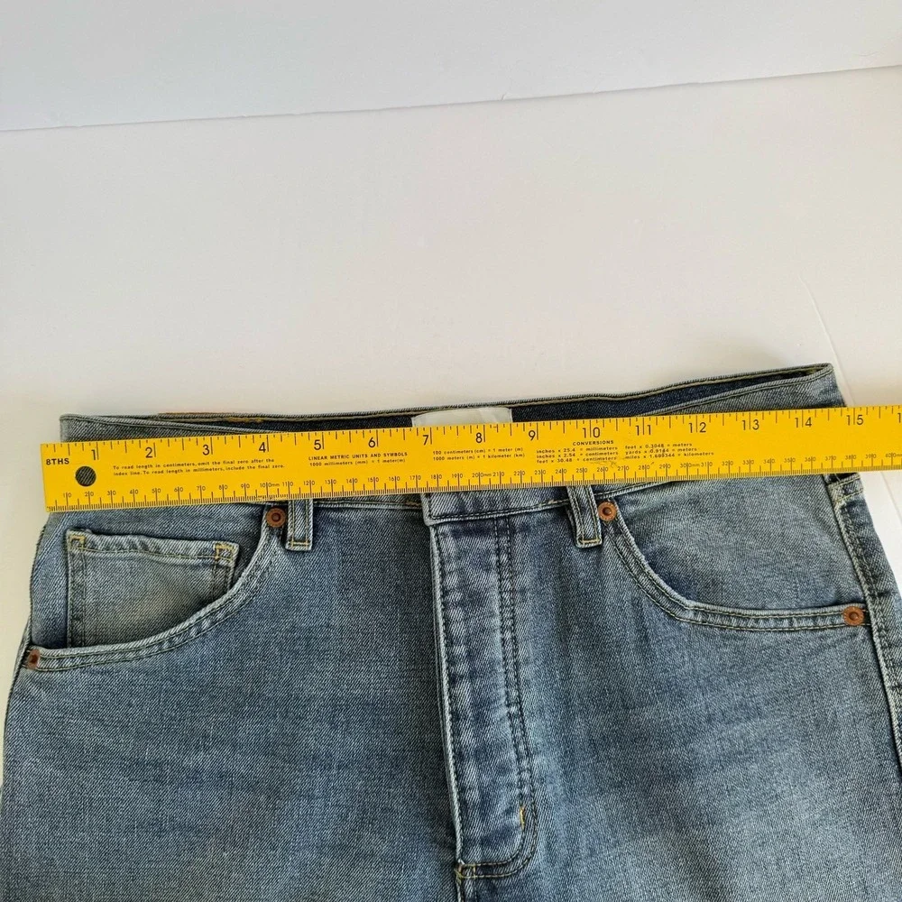 Du/er High Rise Straight Leg Performance‎ Jeans Women's 29x27 Blue Button Fly